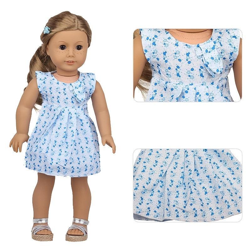 Doll Clothes Print Dress, Fits 45-72 cm Dolls, Shoes Not Included