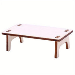 2pcs 1:12 Dollhouse Table Splice Desk Stools Furniture Home Model Decor