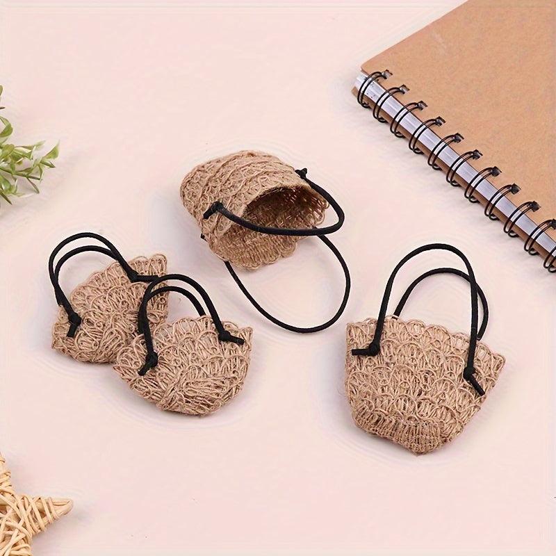 Mini Dollhouse Straw Bag for Simulative Scene Decoration
