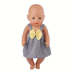 Doll Clothes Bow Plaid Skirt 45cm 72cm Not Include Dolls and Shoes