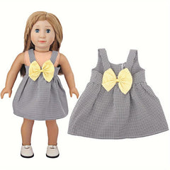 Doll Clothes Bow Plaid Skirt 45cm 72cm Not Include Dolls and Shoes