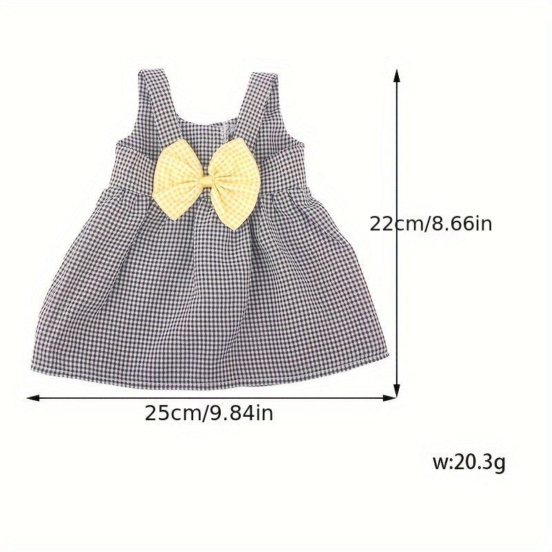 Doll Clothes Bow Plaid Skirt 45cm 72cm Not Include Dolls and Shoes