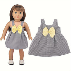 Doll Clothes Bow Plaid Skirt 45cm 72cm Not Include Dolls and Shoes