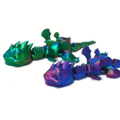 2pcs 3D Printed Small Dragon With Moving Joints for Home Decoration