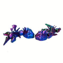 2pcs 3D Printed Small Dragon With Moving Joints for Home Decoration