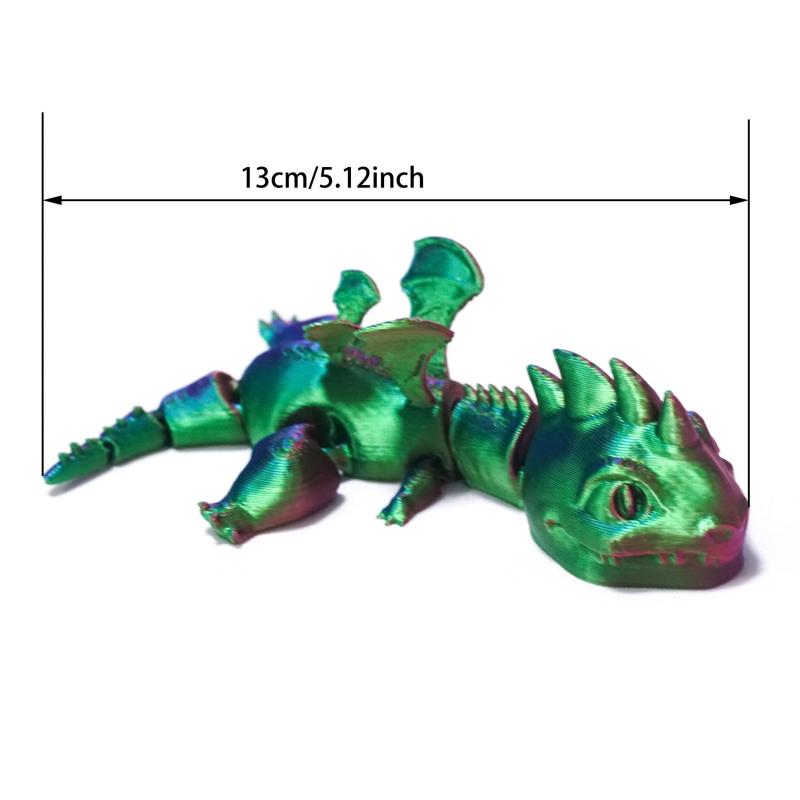 2pcs 3D Printed Small Dragon With Moving Joints for Home Decoration