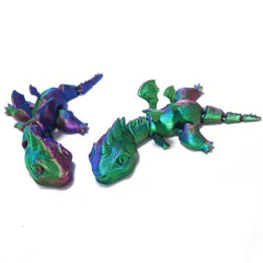 2pcs 3D Printed Small Dragon With Moving Joints for Home Decoration