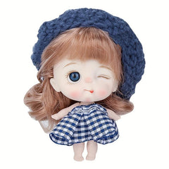 12 Pocket Doll With Hat Set Dress BJD Doll Ball Joint Christmas Holiday Gift Toy