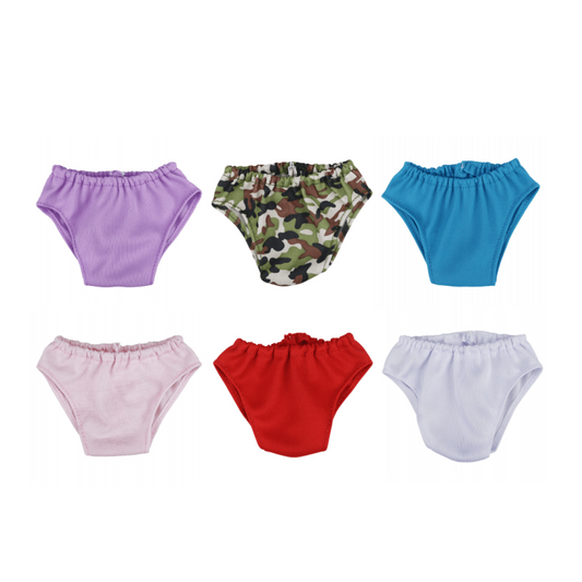 6pcs Mixed Color Doll Panties Set for 45-72 Cm Dolls
