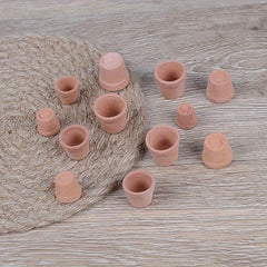 12Pcs Dollhouse Flower Pot Red Clay Pot Garden Home Decor DIY Toy