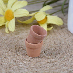 12Pcs Dollhouse Flower Pot Red Clay Pot Garden Home Decor DIY Toy