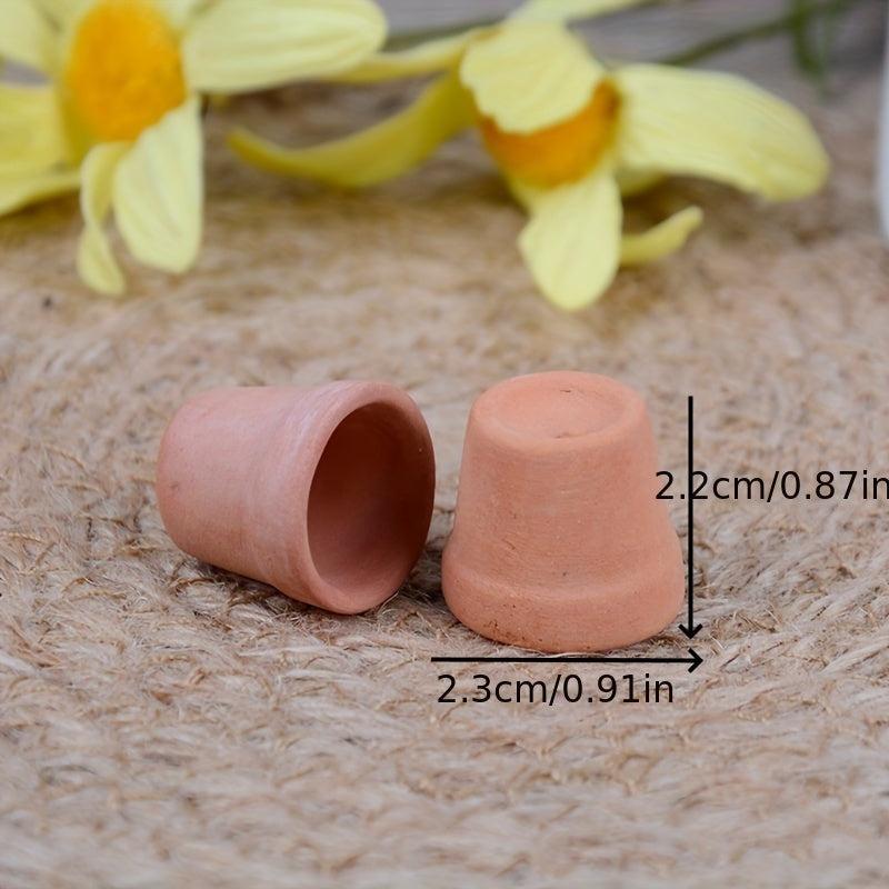 12Pcs Dollhouse Flower Pot Red Clay Pot Garden Home Decor DIY Toy