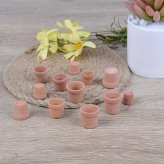 12Pcs Dollhouse Flower Pot Red Clay Pot Garden Home Decor DIY Toy