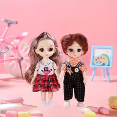 2pcs Lovely Couple Suit Couple Dolls Movable Joint Dolls Set