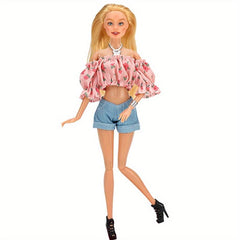 Princess Doll Picnic Casual Wear Pink Flower Set for 11 8 Inch Doll