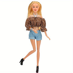 Princess Doll Picnic Casual Wear Pink Flower Set for 11 8 Inch Doll
