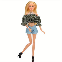 Princess Doll Picnic Casual Wear Pink Flower Set for 11 8 Inch Doll