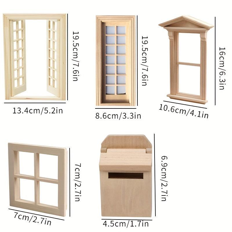 1/12 Dollhouse Micro Scene Accessories Door Window Mailbox Mini Furniture