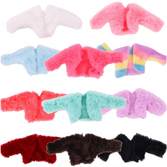 Multicolor Long Sleeve Fur Coat for 11 8 Inch Doll