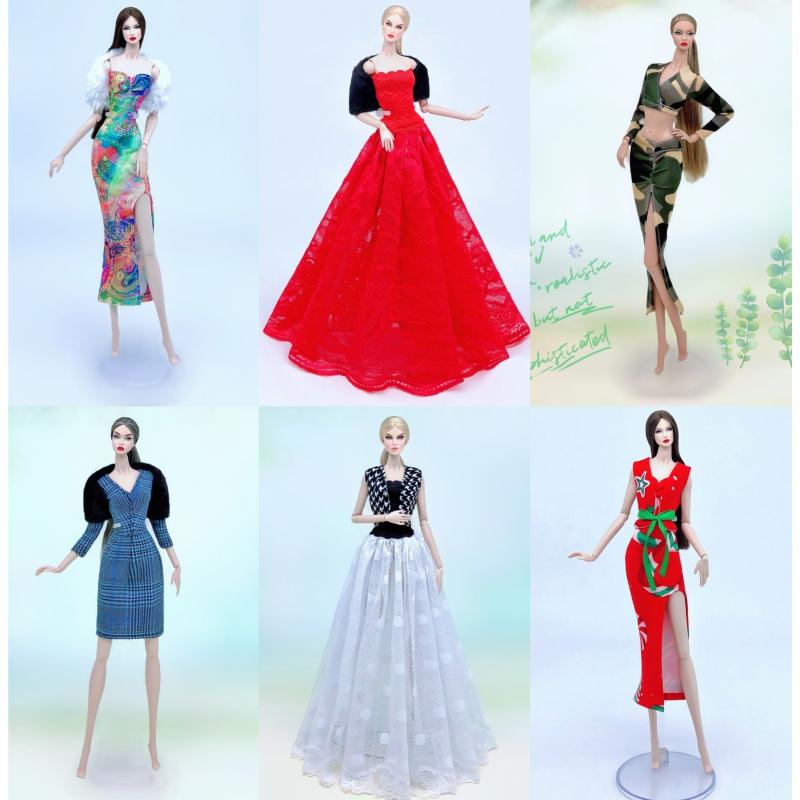 Stylish Doll Outfits Red Gown Top Skirt Dress & More Accessories for 1/6 Dolls