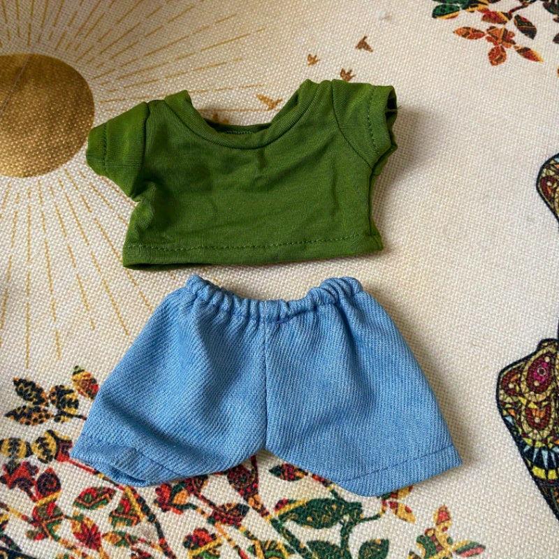 7 9 Inch Doll Plush Toy Figure T-shirt & Short Clothes Doll Accessories