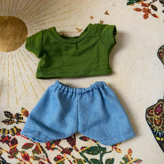 7 9 Inch Doll Plush Toy Figure T-shirt & Short Clothes Doll Accessories