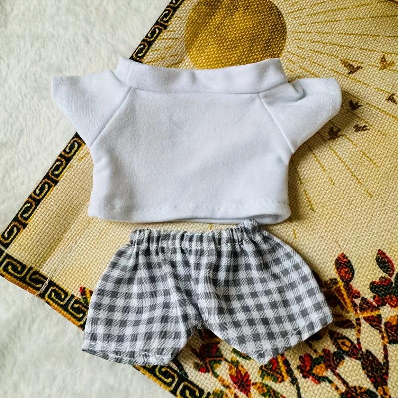 7 9 Inch Doll Plush Toy Figure T-shirt & Short Clothes Doll Accessories