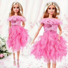 Mini Princess Doll Wedding Party Dress - Fits 11.8 Inch Doll