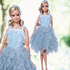Mini Princess Doll Wedding Party Dress - Fits 11.8 Inch Doll