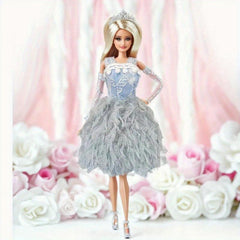 Mini Princess Doll Wedding Party Dress - Fits 11.8 Inch Doll
