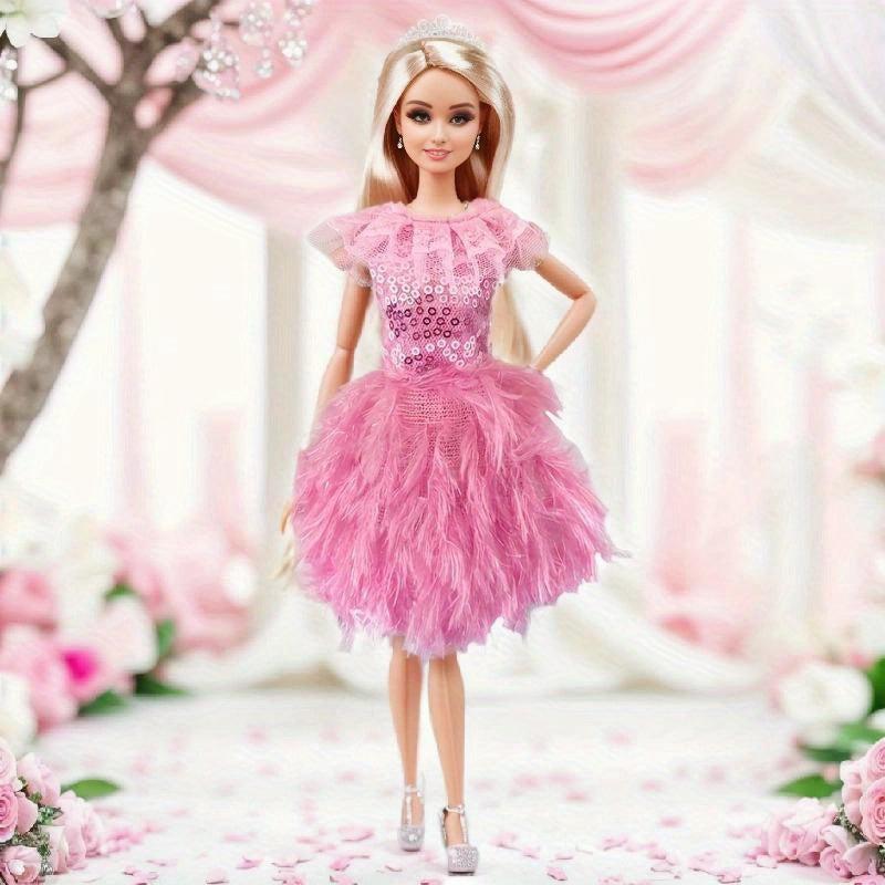 Mini Princess Doll Wedding Party Dress - Fits 11.8 Inch Doll