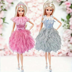 Mini Princess Doll Wedding Party Dress - Fits 11.8 Inch Doll