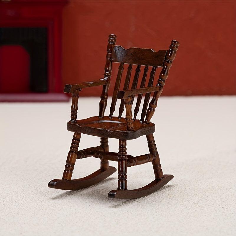Dollhouse Mini Furniture Armrest Rocker Chair