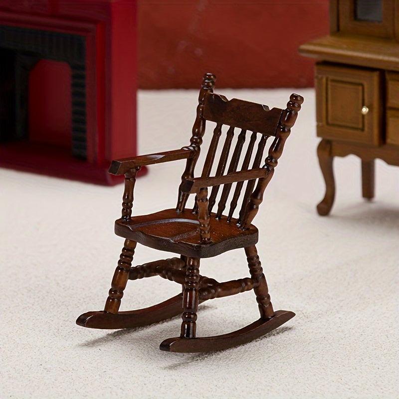 Dollhouse Mini Furniture Armrest Rocker Chair