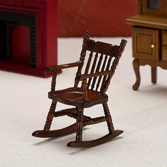 Dollhouse Mini Furniture Armrest Rocker Chair