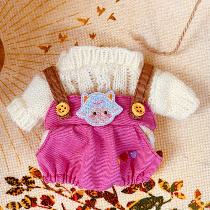 Doll Clothes Sweater Overall for 7.87in Cartoon Doll Plush Baby Toy