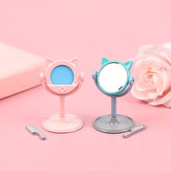 Mini Rabbit Ears Mirror Dollhouse Furniture Toy Accessory