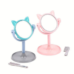 Mini Rabbit Ears Mirror Dollhouse Furniture Toy Accessory