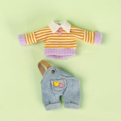 Lapel Long Sleeve Sweater Set for Dolls