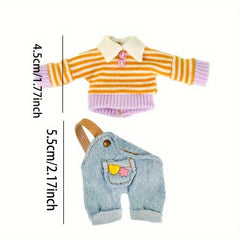 Lapel Long Sleeve Sweater Set for Dolls