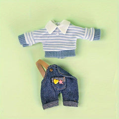 Lapel Long Sleeve Sweater Set for Dolls