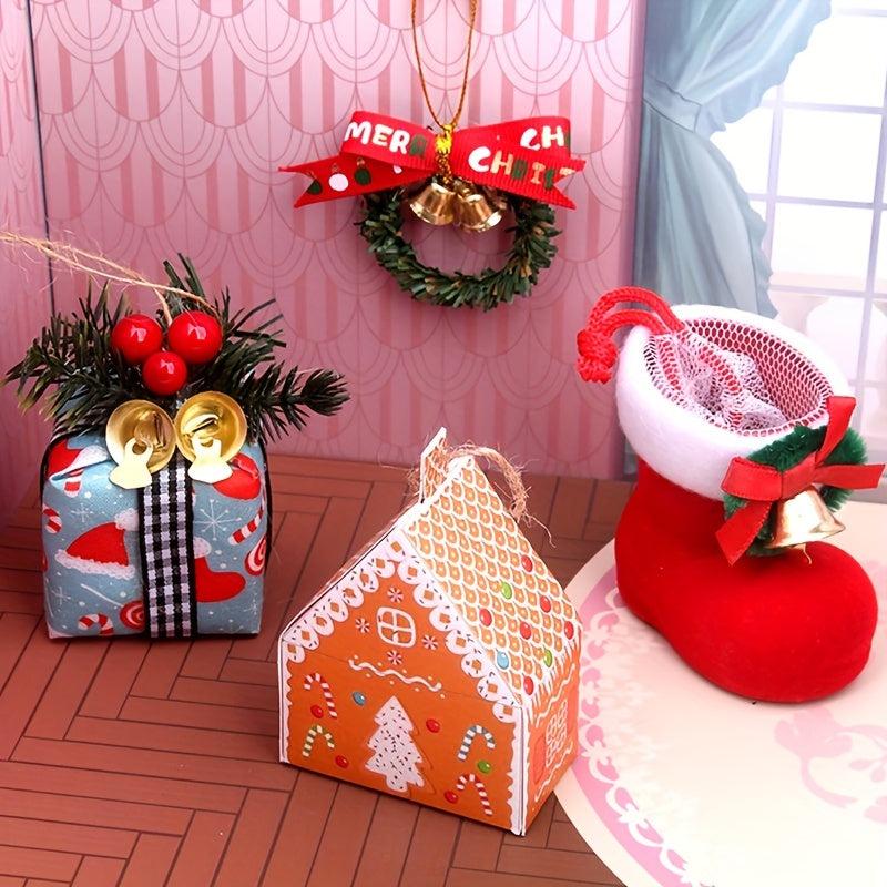 Mini Christmas Tree Hanging Decoration Set for Dollhouse Simulation