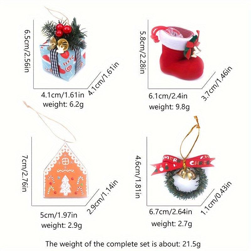 Mini Christmas Tree Hanging Decoration Set for Dollhouse Simulation