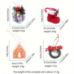 Mini Christmas Tree Hanging Decoration Set for Dollhouse Simulation