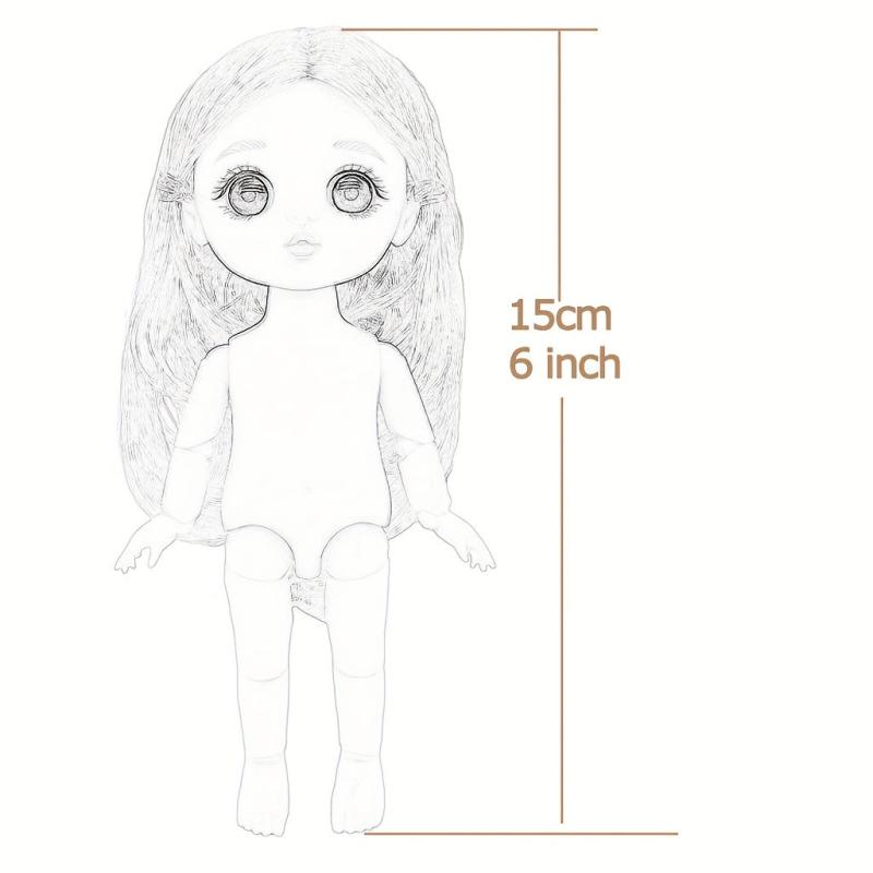 6 Inch Doll Clothes Princess Girl Doll Dress Outfits Cartoon Casual Skirt