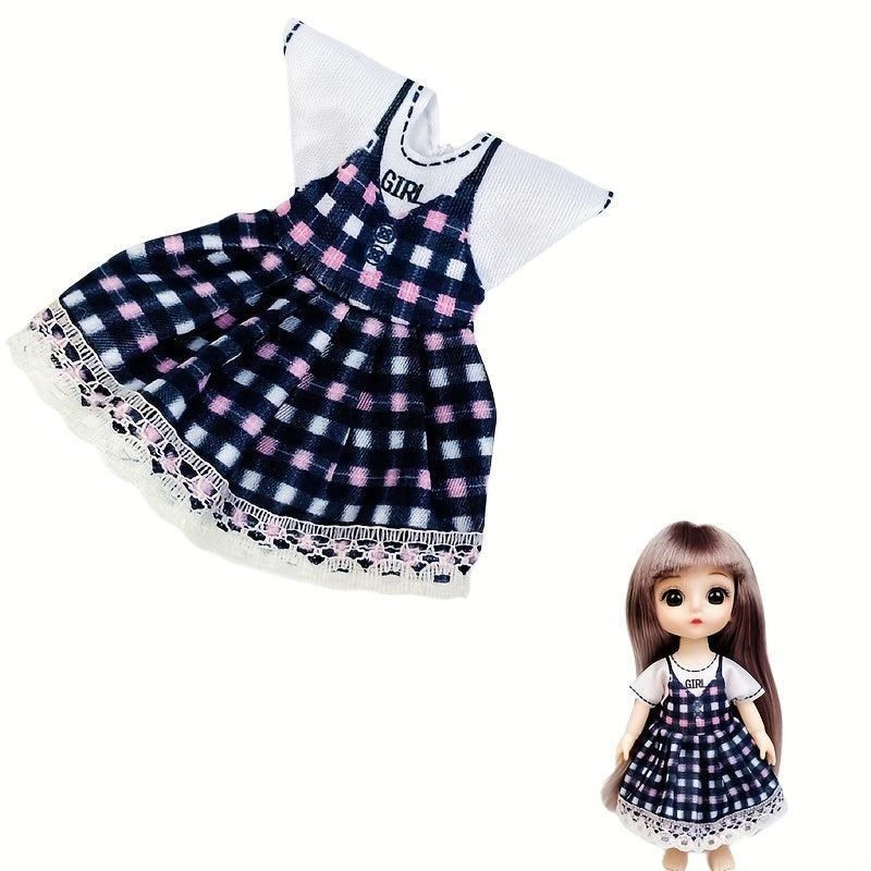 6 Inch Doll Clothes Princess Girl Doll Dress Outfits Cartoon Casual Skirt