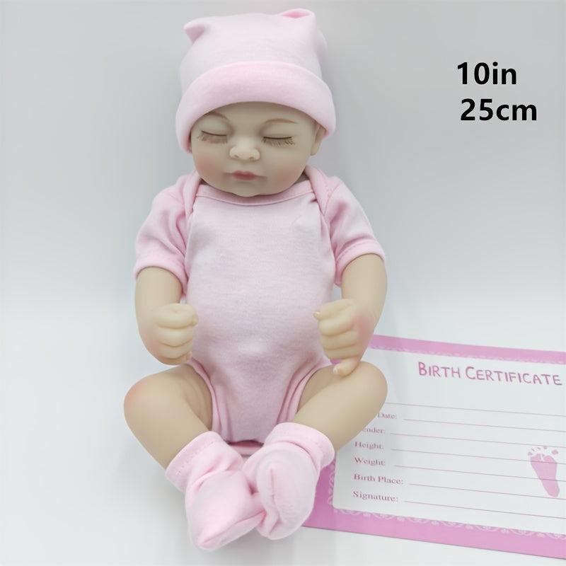 25 Pink Dress Vinyl Reborn Doll Toy Gift