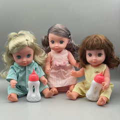 12 Inch Pink Skin Reborn Doll Moveable Joint Body Soft Hair With Bottle DIY Toys