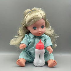 12 Inch Pink Skin Reborn Doll Moveable Joint Body Soft Hair With Bottle DIY Toys
