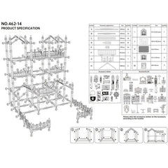 14 Room Princess Castle Dollhouse DIY Pretend Play House Toy